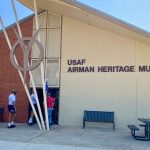 Visitors enter the USAF Airman Heritage Museum