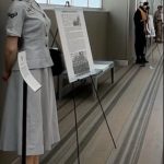 Women in the Air Force display in the Hall of Heroes during the 2022 Air Force Ball.