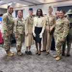 Volunteers and attendees at the Women in the Air Force Association Luncehon.