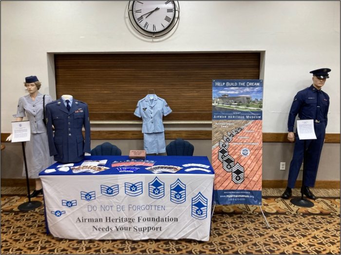 Table display of enlisted Airmen artifacts courtesy of the Airman Heritage Foundation.