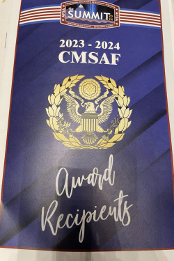 Cover of the program at the 2023 - 2024 CMSAF Awards Reception.